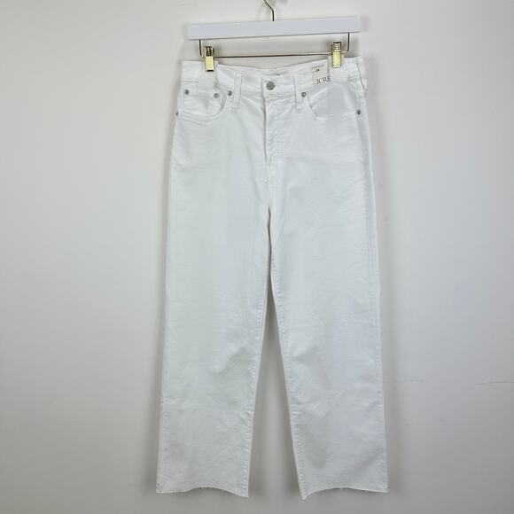 J.Crew Slim Wide Leg Jean White High Waisted Classic Stretch Denim US 28 NWT - Picture 7 of 16